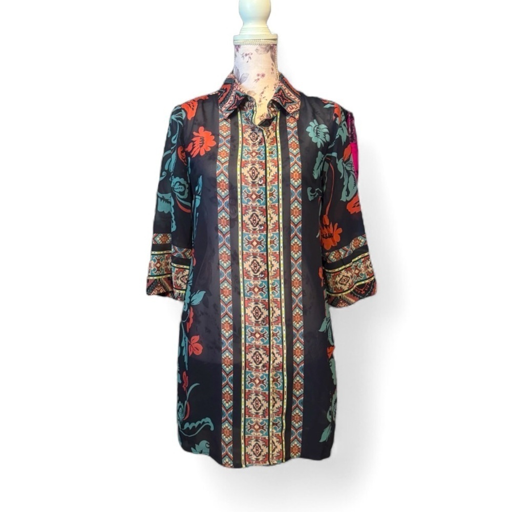 Soft Surroundings Sheer Boho Tunic Top